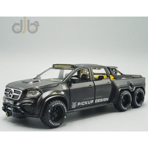 1:28 Diecast Car Model Toy X-Class EXY 6X6 Pull Back Pickup Truck With Sound&Light