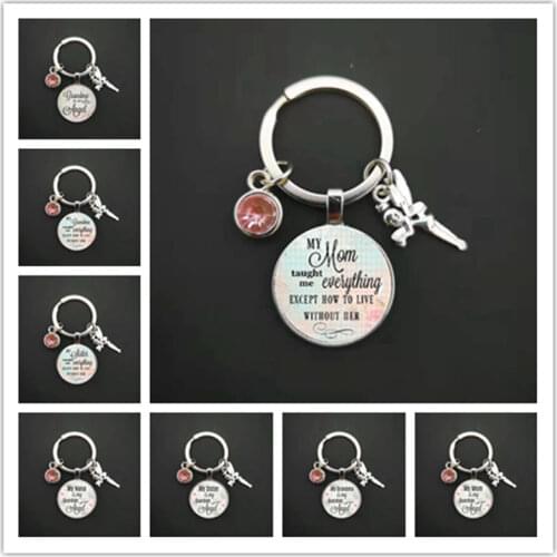 My mother is my guardian angel, the charm of commemoration, the stone keychain for the loss of mother, the birth of an angel