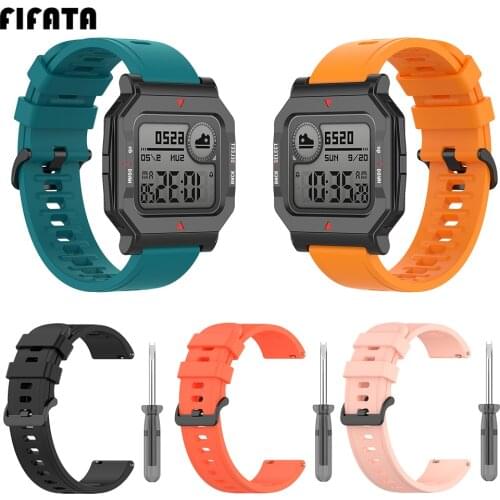 FIFATA Soft Silicone Watch Strap For Xiaomi Huami Amazfit Neo Smart Watch Replacement Wristband For Amazfit Neo Watch Band