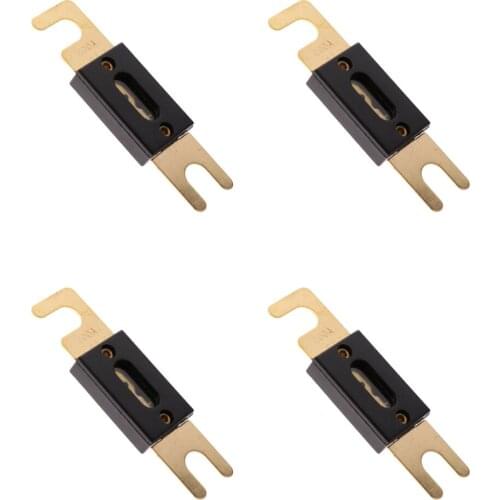 Set of 4 Auto Replacement Car Vehicle 200AMP ANL Gold Plated Flat Blade Fuses