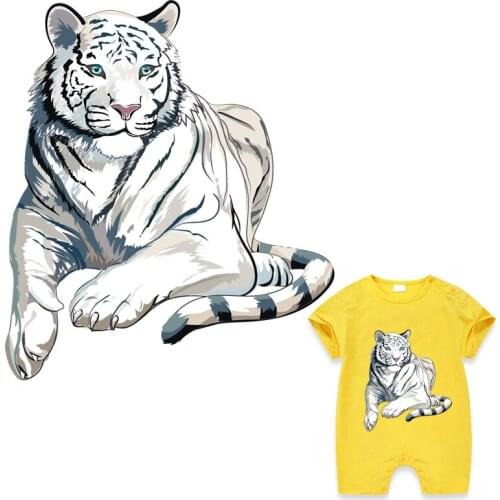 Iron On Patches Diy Accessory Clothes Stickers Heat Transfer Iron On Appliques On Clothes Tiger Pattern Patch