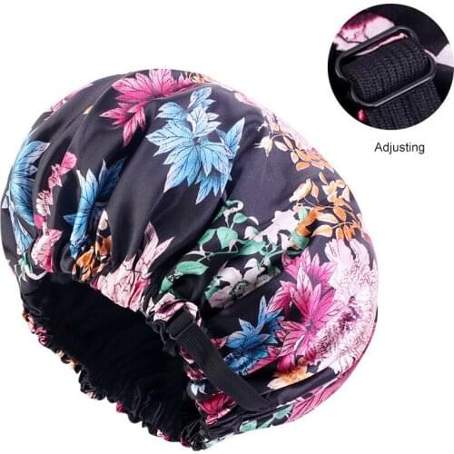 New Satin Hair Cap For Sleeping Invisible Flat Imitation Silk Round Haircares Women Headwear Ceremony Adjusting Button Night Hat
