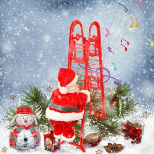 2021 New Style Christmas Electric Santa Claus Toys Climb Ladder Christmas Old Man Doll Music Creative Children Xmas Gifts Toy
