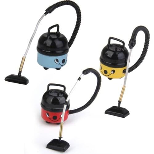 New Plastic 1/12 Dollhouse Miniature Cute Vacuum Cleaner Classic Pretend Play Furniture Toys for Child Doll House Docor Acceess