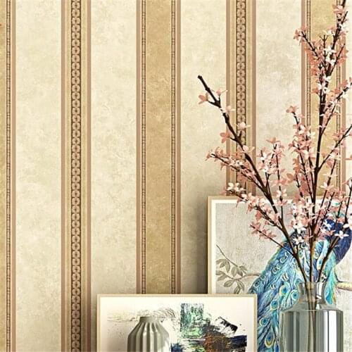 Wellyu Wallpaper American country non-woven fabric European luxury vertical stripes bedroom living room wall wallpaper