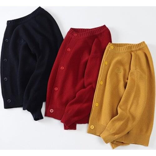 Autumn and Winter Kids Warm Sweater Cardigan Coat Kids Boys Girls Embroidery Cotton Knitted Sweaters Tops Kids Winter Clothes