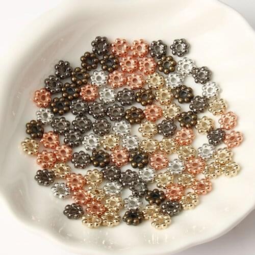 4/6mm CCB Plastic End Bead Wheel Charm Loose Spacer Beads for Jewelry Making DIY Bracelet Findings Supplies 100-200pcs