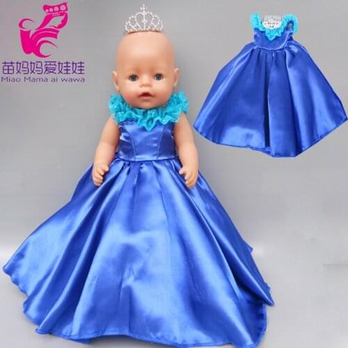 Princess Cinderella dress for baby new born doll clothes 18 Inch American generation girl Dolloutfits