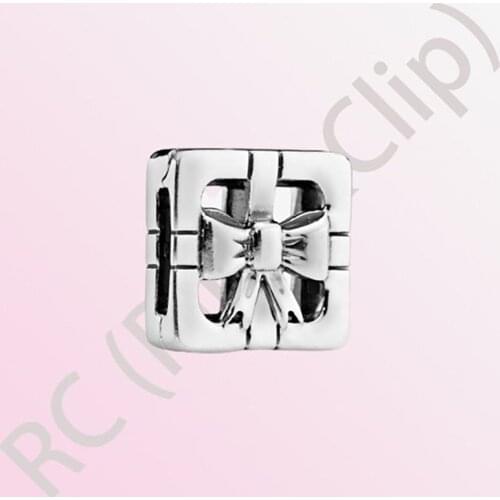 Genuine 925 Sterling Silver Beads Reflexions Sweet Gift Box Clip Charms fit Original Pandora Reflexions Bracelets DIY Jewelry