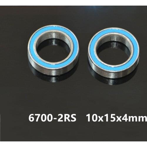 50pcs/lot 6700-2RS Bearing 10x15x4 mm Hobby Electric RC Car Truck 6700RS thin wall deep groove Ball Bearings Blue Sealed