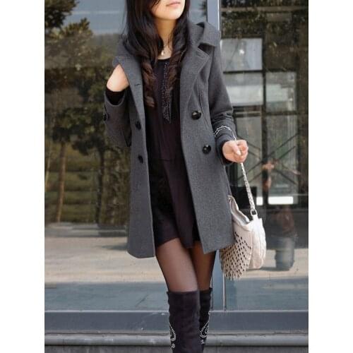 Casual Fashion Jacket Winter Casaco Feminino Middle Long Double Breasted Hooded Slim Coat Jacket Women Coat Outside Overcoat