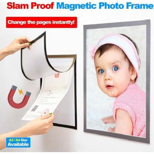 Photo Frame A4 A3 Magnetic Cadre Picture Baby Slam Proof Refrigerator Wall Decor Porta Retrato Marco Foto Ramka Na Zdjecie A2