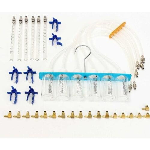 Diesel Common Rail Injector Flow Meter With 24 Adaptors Fuel Line Test Tester /Diagnosis Tool Set 6 injectors tested together
