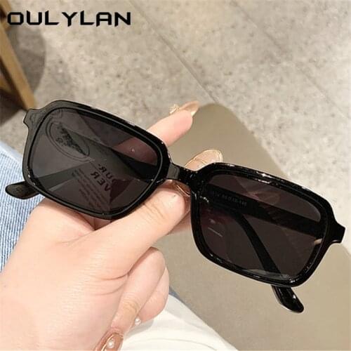 Oulylan New Vintage Small Sunglasses Women Men Fashion Square Sun Glasses Brand Designer Black Sun Glasses Lady Shades UV400