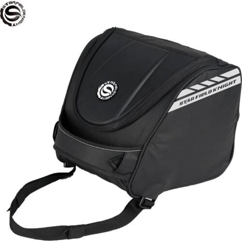 Motorcycle large capacity fuel tank bag front and rear tool kit multi functional slant straddle helmet scooter curved beam bag