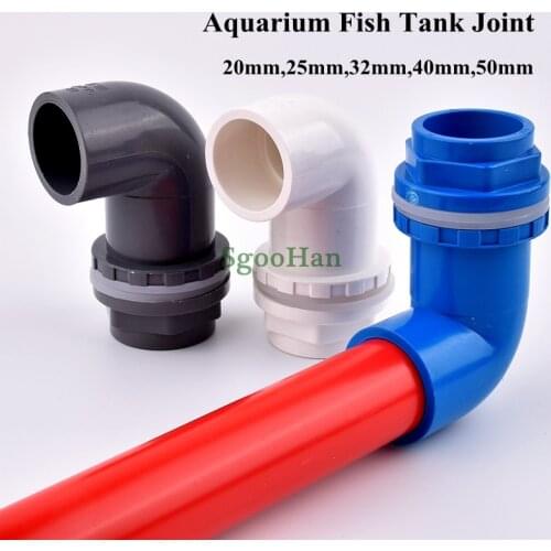 1PC ID 20~50mm PVC Pipe Aquarium Fish Tank Joint Home DIY Overflow Thread Water Tank Tube Elbow Drainage Connectors Fittings