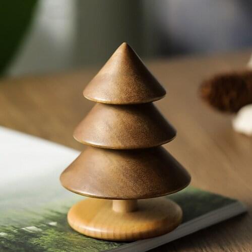 Wood Pine Decoration Handmade Wooden Cute Tree Plant Crafts Work Nordic Style Baby Kids Room Home Table Decor