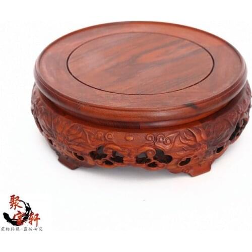 South America rosewood jade vase rotation solid wood carving handicraft mahogany base household act the role ofing is tasted