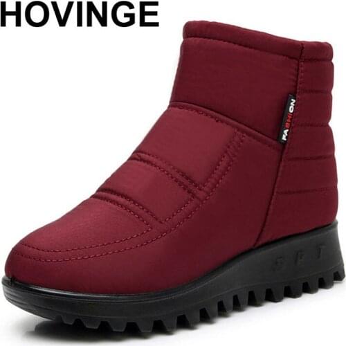 HOVINGEsnow boots for women new winter boots non-slip ankle cotton brand low winter snow boots warm shoes for womenE048