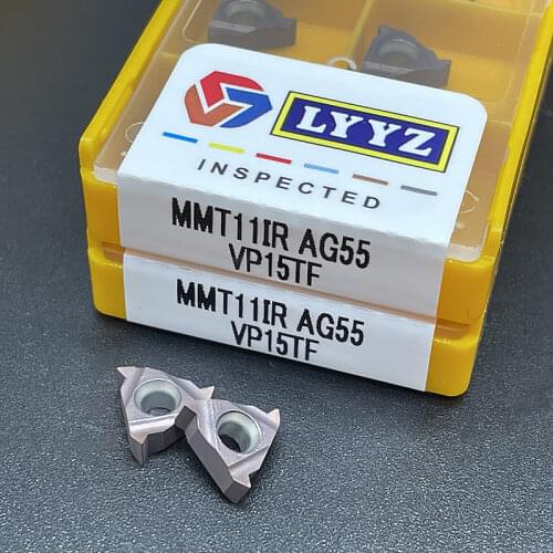10PCS MMT11IR AG55 VP15TF/US735 Carbide Insert Thread Turning Tool CNC Lathe Tools Threading Blade