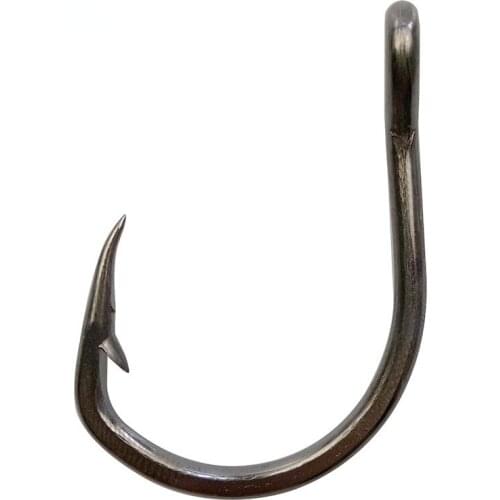 100pcs/lot 1/0-12/0 10827 Stainless Steel Barbed Fishing Hooks With Big Hook Eyes Catch Bass Fishing Accessories