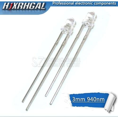 100pcs LED 3mm 940nm IR Infrared Emitting Round Tube Light diode new and original hjxrhgal