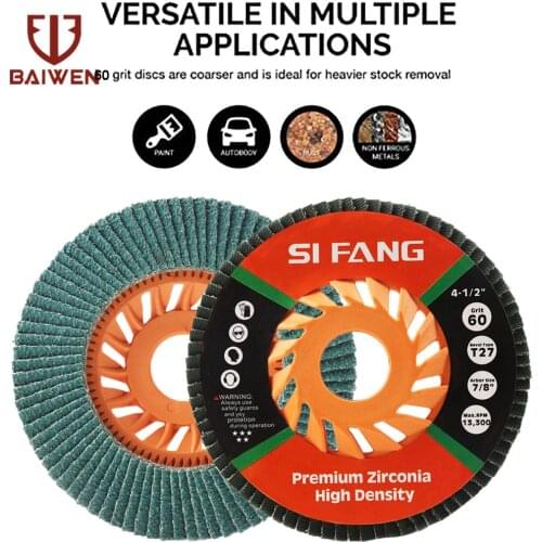 2Pcs 115mm Flap Disc Zirconia Alumina Flat Sanding Wheels For Grinding Metal Surface Polishing 7/8" Arbor 60/80/120/240/320 Grit