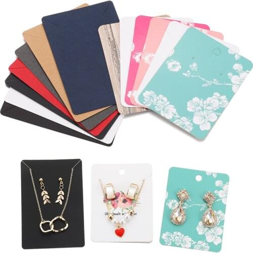 50Pcs/Lot 6x9cm 6x8cm Kraft Paper Earrings Necklaces Display Cards for DIY Jewelry Accessories Display Paper Hang Tag Card