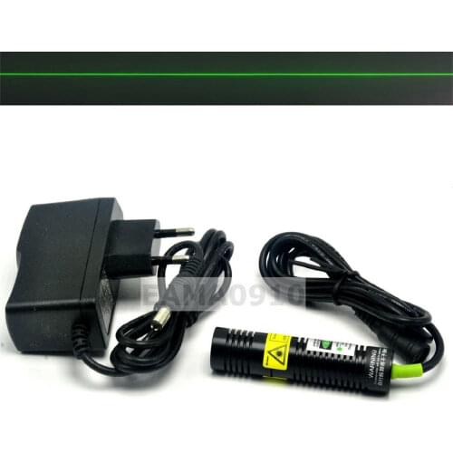 532nm 30mW 5V Green Laser Line Module Long Time Working 18x75mm w/AC Adapter