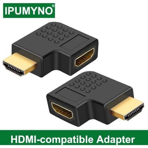 HDMI-compatible Adapter Male To Female 90 270 Degree Right Left Converter Adaptador For PS4 Projetor HDTV Laptop Monitor PC