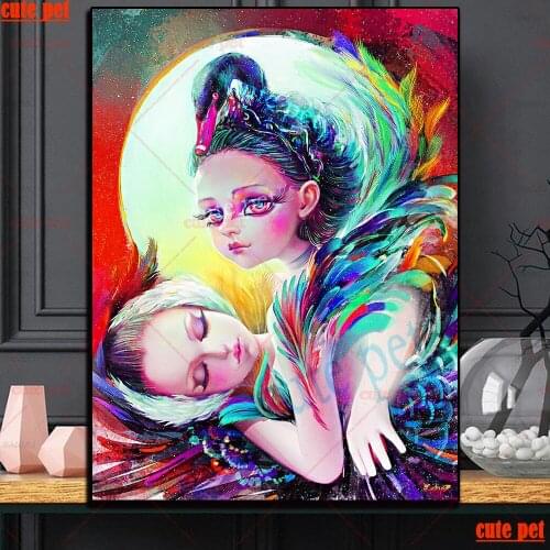 Diamond Embroidery Black Swan Twin Elf sale DIY Needlework 5D Diamond Painting Cross Stitch Full Mosaic puzzle Home Wall Decor