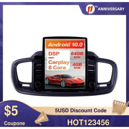 For Kia Sorento 2015-2019 Android 10 128G Car Tesla Radio Vertical Screen Auto Stereo Multimedia Player Head Unit GPS Navigation