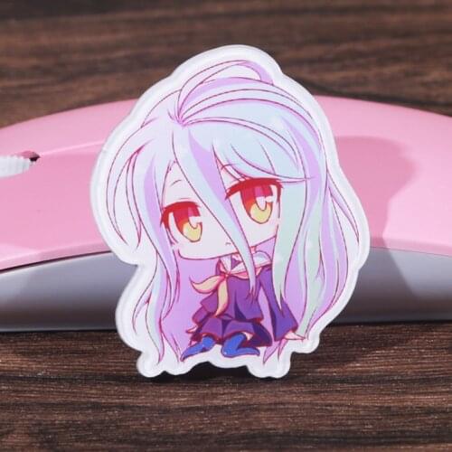 FFFPIN 4.5cm Japan Anime Cloth Brooch No Game No Life Coin Badge China Breastpin Ornament Pins Shiro Sora Home Room Bag Decor