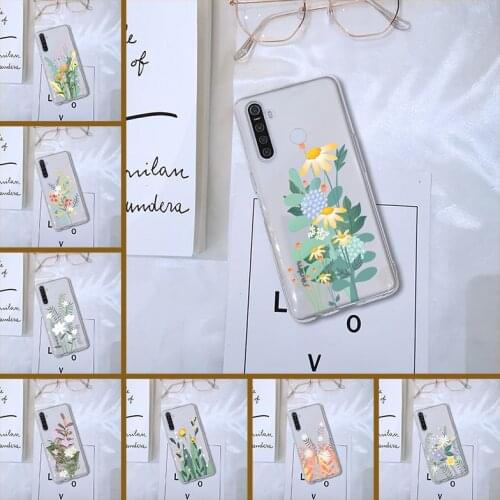 For Oppo Realme 5 6 X50 X2 Pro Back Cover Aesthetic Flower Art Floral Soft Silicone Phone Case For Realme C3 X3 Xt C11 6i X