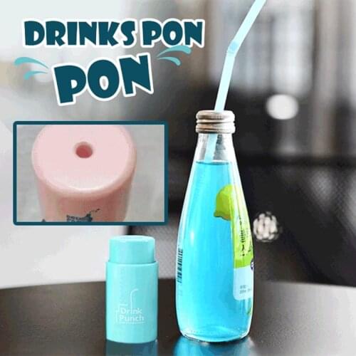 Drinks Puncher Bottle Opener Bottle Cap Punch Multi-use Beverage Bottle Drill Hole Tool Plastic Cover Punch 4 Colors