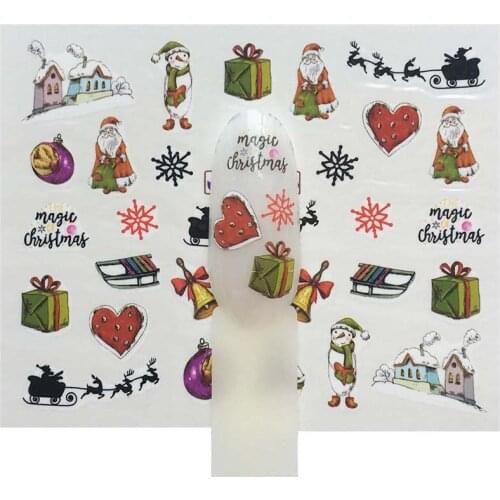 Nail decals Snowflake Nail Sticker Water Nail Decal and Sticker Simple Slider for Manicure Nail Art Watermark Tips F08