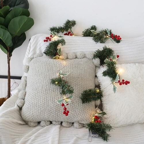 2M 20LEDs String Light Copper Wire Pine Cone String Lamp New Year Fairy Garland Lamp For Christmas Tree Wedding Party Decoration