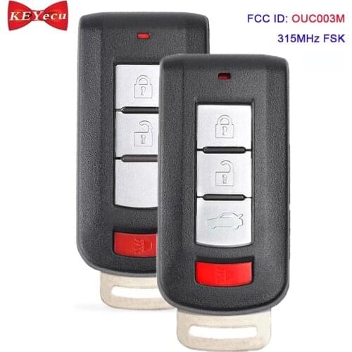 KEYECU for Mitsubishi Mirage 2013 2014 2015 2016 2017 2018 2019 Mirage G4 2016-2020 Remote Key Fob OUC003M ID47 Chip 315MHz FSK