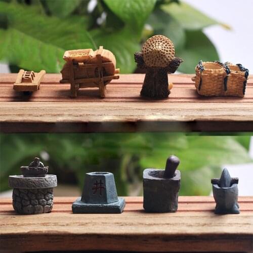 China Farming Tools Miniature Fairy Garden Decoration Houses Mini Craft Micro Landscaping Decor Home Decoration DIY Accessories