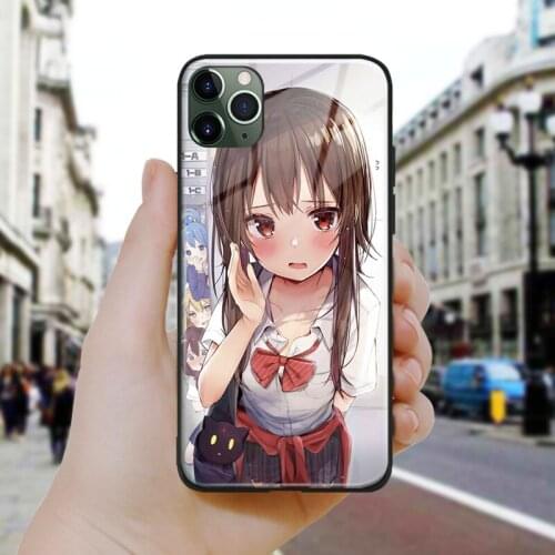 Konosuba yunyun anime aesthetic art Silicone Glass Phone Case Cover Shell For iPhone SE 6 6s 7 8 Plus X XR XS 11 12 Mini Pro Max
