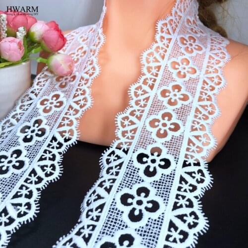 10yard 5.3cm white african lace fabric ribbon trim wedding decoration Eyelash arc interesting clothing pillow skirt accessories