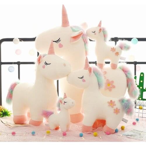 Cute Unicorn Plush Toys Soft Stuffed Animal Horse Dolls Pillow Gifts For Kids Girlfriends
