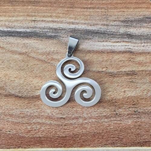 HOBBORN Trendy Teen Wolf Men Pendants & Necklaces Stainless Steel Triskele Triskelion Allison Argent Women Necklace Jewelry