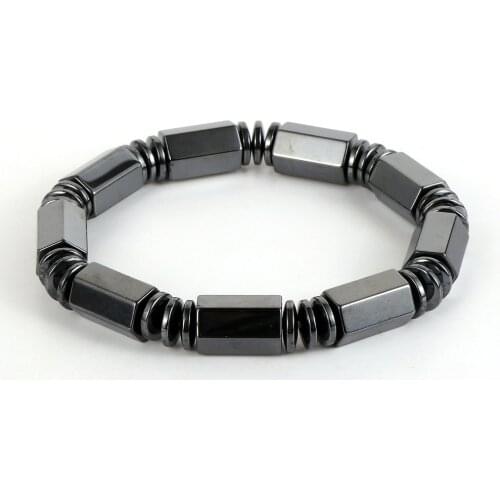 Men Bracelet 5A Magnetic Black Hematite Beads Stretch Health Care Bracelet Tube Natural Energy Stone Bracelet Jewelry For Men