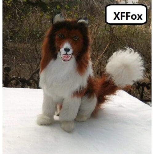 New real life Shepherd dog model plastic&furs sitting dog doll gift about 25x30cm xf1596