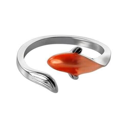 2021 New Lucky Koi Opening Adjustable Ring Chinese Style Gradient Auspicious Ring Creative Design Simple Classical Ring