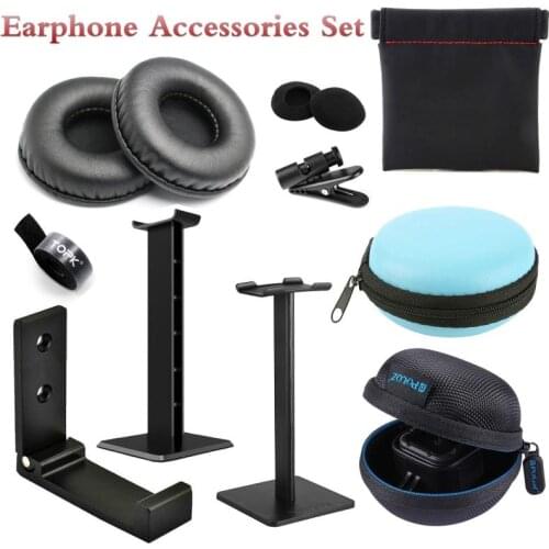 New Earphones Accessories Set Complete Earphone Cases Bags Headphone Stand Holder Bracket Earphone Caps Cable Organizer TXTB1