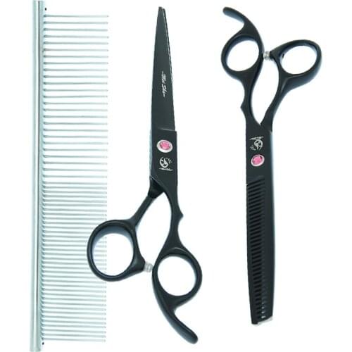 Meisha 7 inch Pet Dog Grooming Scissors Set Top Grade Japanese Steel Cutting Shears Thinning Tijeras Animal Curved Shears B0032A