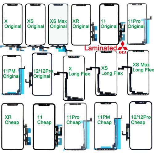 1Pcs Original Touch Screen Digitizer Sensor For iPhone 11 12 Mini Pro Max Outer Glass Panel Replacement