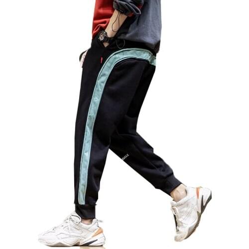 2019 Autumn and Winter M-6xl Japanese Mens Large Splicing Pure Cotton Fleece Harlem Sweatpants